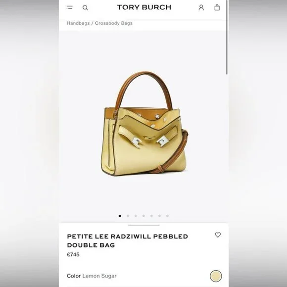 🌸NeW! Authenticated! Rare! Tory Burch PETITE LEE RADZIWILL DOUBLE BAG - Picture 4 of 17